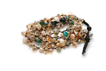Load image into Gallery viewer, Hand Knotted Convertible Crochet Bracelet or Necklace, Crystals - WR5-034
