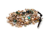 Load image into Gallery viewer, Hand Knotted Convertible Crochet Bracelet or Necklace, Crystals - WR5-034