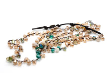 Load image into Gallery viewer, Hand Knotted Convertible Crochet Bracelet or Necklace, Crystals - WR5-034