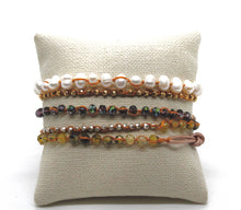 Load image into Gallery viewer, Hand Knotted Convertible Crochet Bracelet or Necklace, Crystals and Pearls Mix - WR5-Frances