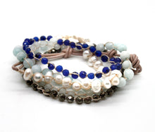 Load image into Gallery viewer, Hand Knotted Convertible Crochet Bracelet or Necklace, Pearls, Crystals and Stones Mix - WR5-Lyra
