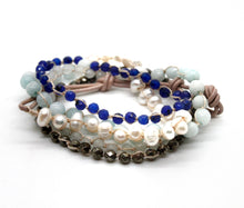 Load image into Gallery viewer, Hand Knotted Convertible Crochet Bracelet or Necklace, Pearls, Crystals and Stones Mix - WR5-Lyra