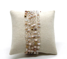 Load image into Gallery viewer, Hand Knotted Convertible Crochet Bracelet or Necklace, Crystals and Stones Mix - WR5-Darling