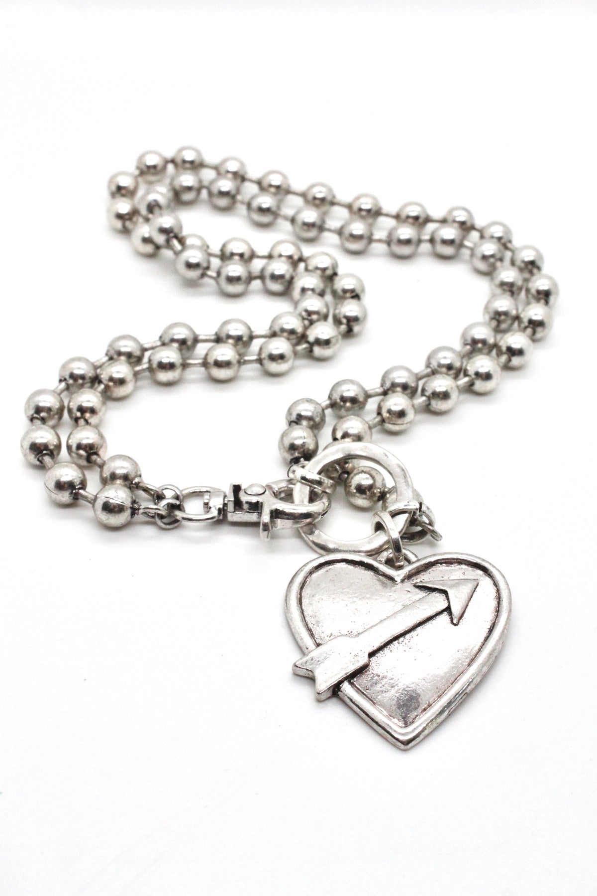 Silver Heart and Arrow to Wear Short or Long -The Classics Collection- N2-1012