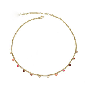 Pink Mini Enamel Hearts Chain -French Flair Collection- N2-2021