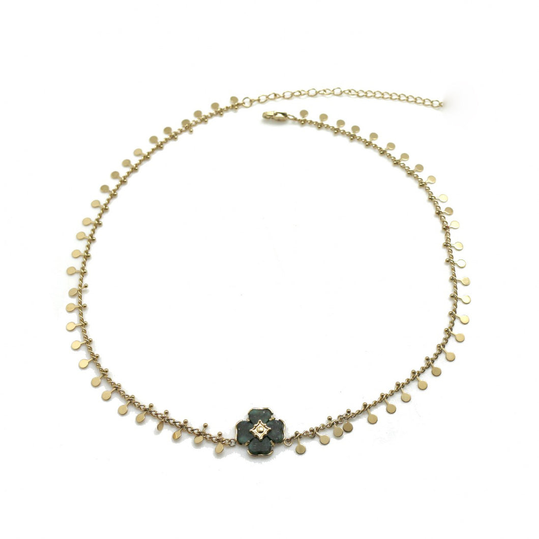 Delicate Short Clover Necklace -French Flair Collection- N2-2031