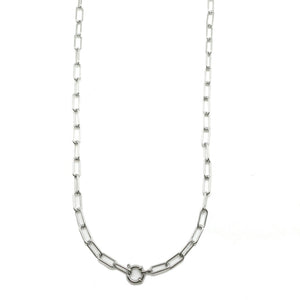 Long Silver Chain Necklace -French Flair Collection- N2-2036