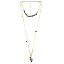 Load image into Gallery viewer, Semi Precious Stone Two Length Lariat -French Flair Collection- N2-2045