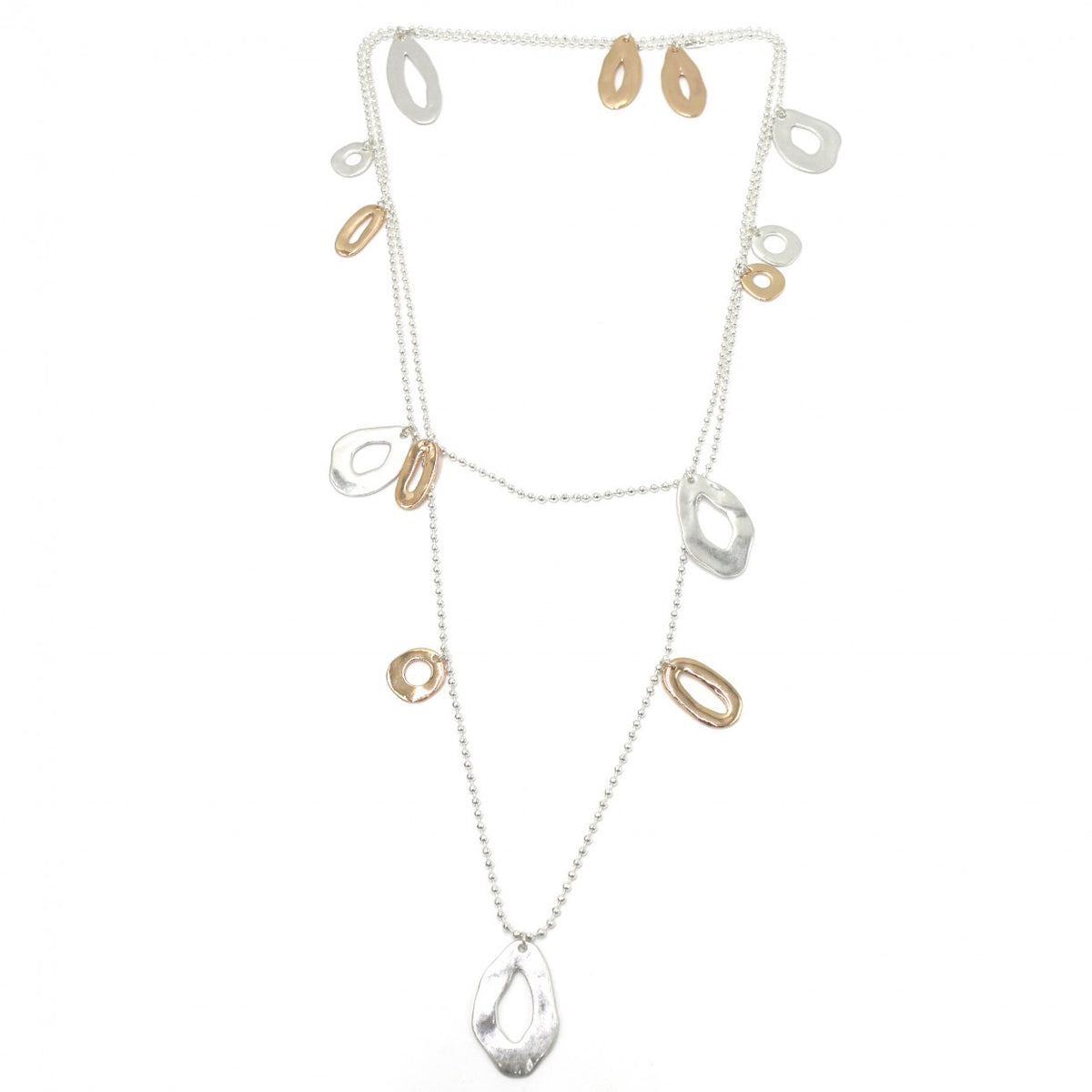 Two Tone Silver and Gold Wrap Necklace -French Flair Collection- N2-2075