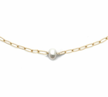 Load image into Gallery viewer, Simple Luxury White Freshwater Pearl on 24K Gold Plate Delicate Chain Necklace -French Flair Collection- N2-2175
