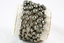 Load image into Gallery viewer, Hand Knotted Convertible Crochet Bracelet or Necklace, All Pyrite Stone - WR5-Brooklyn