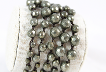 Load image into Gallery viewer, Hand Knotted Convertible Crochet Bracelet or Necklace, All Pyrite Stone - WR5-Brooklyn