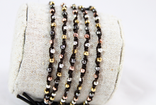 Load image into Gallery viewer, Hand Knotted Convertible Crochet Bracelet or Necklace, Metal Mix - WR5-Ash