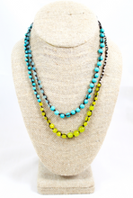 Load image into Gallery viewer, Hand Knotted Convertible Crochet Bracelet or Necklace, Turquoise Mix - WR5-Aspen