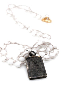 Buddha Necklace 93 - Crochet Necklace Buddha - One of a Kind -