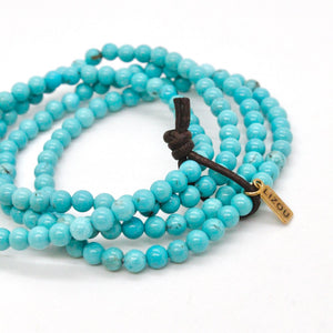 Delicate Turquoise Four Strand Stack Bracelet