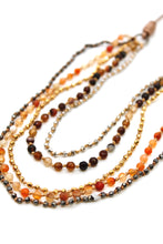 Load image into Gallery viewer, Semi Precious Stone Multi Strand Short Necklace - NLS-Autumn
