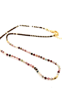 Semi Precious Stone Mix Delicate Necklace -Mini Collection- N3-132