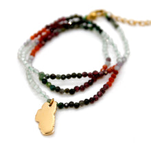 Load image into Gallery viewer, Lake Tahoe Mini Stone Gold Charm Necklace
