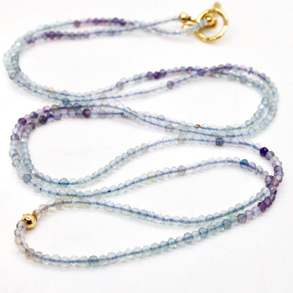 Delicate Faceted Mini Semi Precious Stone Mix Beaded Necklace - N9-001