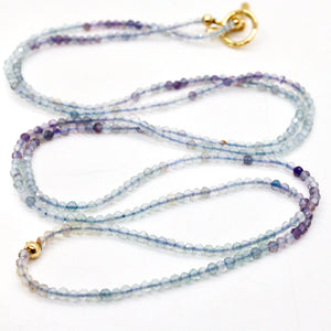 Delicate Faceted Mini Semi Precious Stone Mix Beaded Necklace - N9-001