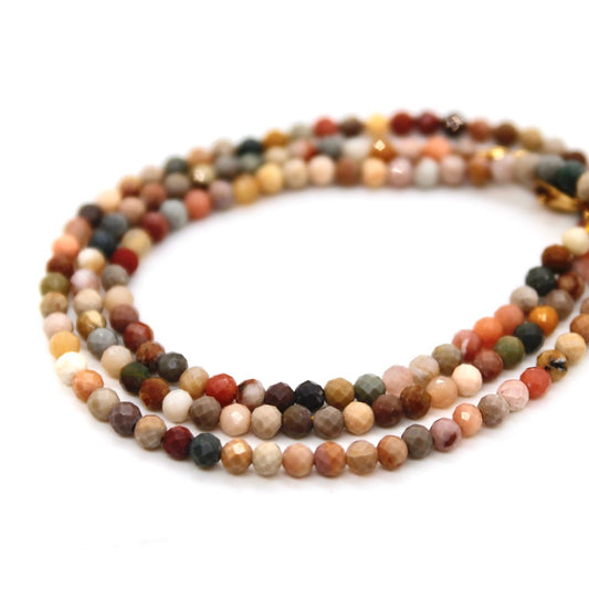 Short Alxa Agate Stone Necklace - N9-200AX