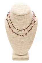 Load image into Gallery viewer, Purple Garnet Gold Mini Coin Wrap Necklace - N2-2616A
