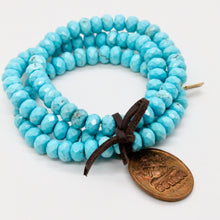Load image into Gallery viewer, Stretch 3 Strand Turquoise Buddha Bracelet -Buddha Collection-
