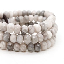 Load image into Gallery viewer, Faceted White Crazy Lace Agate Three Strand Bracelet -BL-WLA
