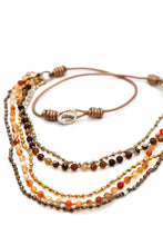Load image into Gallery viewer, Semi Precious Stone Multi Strand Short Necklace - NLS-Autumn
