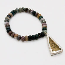 Load image into Gallery viewer, Single Indian Agate Buddha Charm Bracelet -Buddha Collection-
