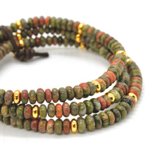 Load image into Gallery viewer, Unakite + Gold Bracelet Bundle
