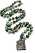 Load image into Gallery viewer, Thai Buddha Amulet on Stone Knotted Necklace
