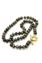 Load image into Gallery viewer, Hand-Knotted Short Faceted Pyrite Beaded Necklace - NLS-PY
