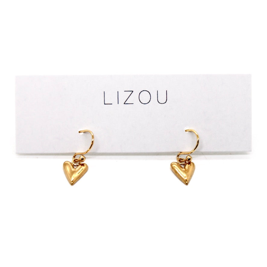 Mini Gold Heart Earrings - E9-107