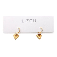 Load image into Gallery viewer, Mini Gold Heart Earrings - E9-107
