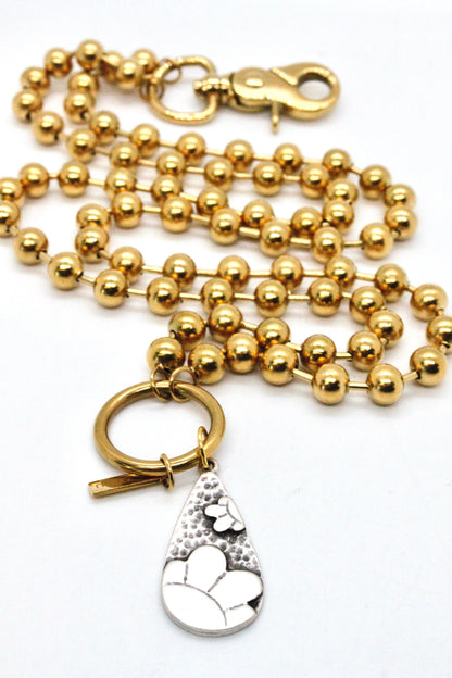 Flower Cutout Pendant Convertible Gold Chain Necklace