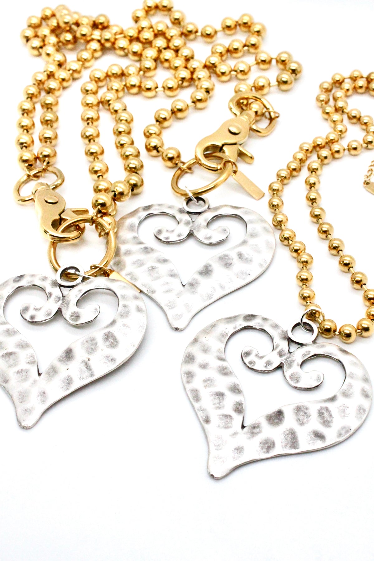 Open Heart Convertible Gold Chain Necklace