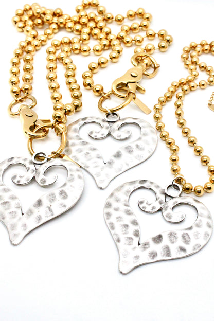 Open Heart Convertible Gold Chain Necklace