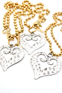 Open Heart Convertible Gold Chain Necklace
