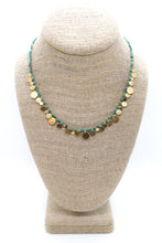 Load image into Gallery viewer, Short Mini Gold Disc Charm Apatite Necklace - N2-2612AP
