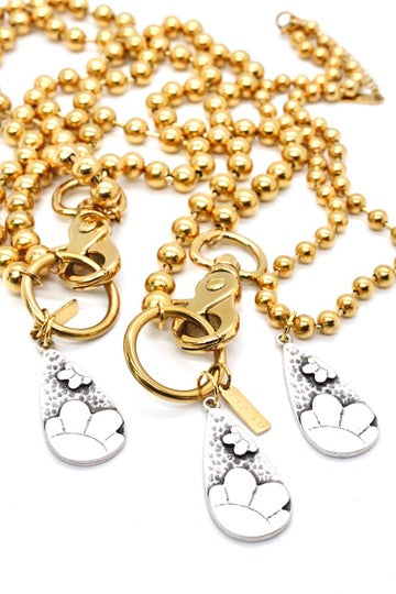 Flower Cutout Pendant Convertible Gold Chain Necklace