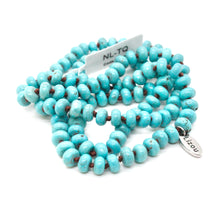 Load image into Gallery viewer, Hand Knotted Turquoise Rondelle Bead Necklace - NL-TQ
