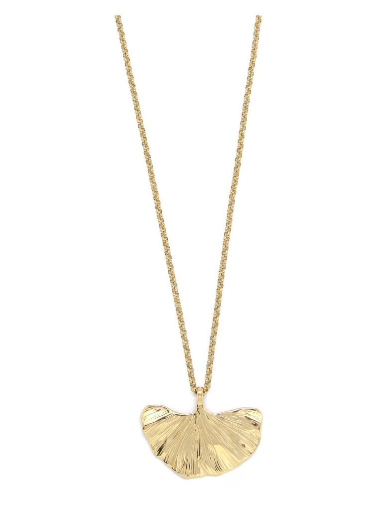 Gold Gingko Leaf Long Necklace - N2-2606