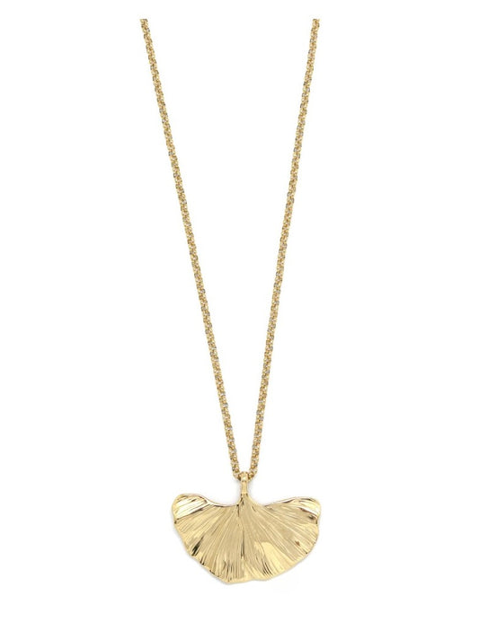 Gold Gingko Leaf Long Necklace - N2-2606