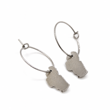 Load image into Gallery viewer, Large Delicate Silver Tahoe Charm Hoop Earrings - E9-201SL
