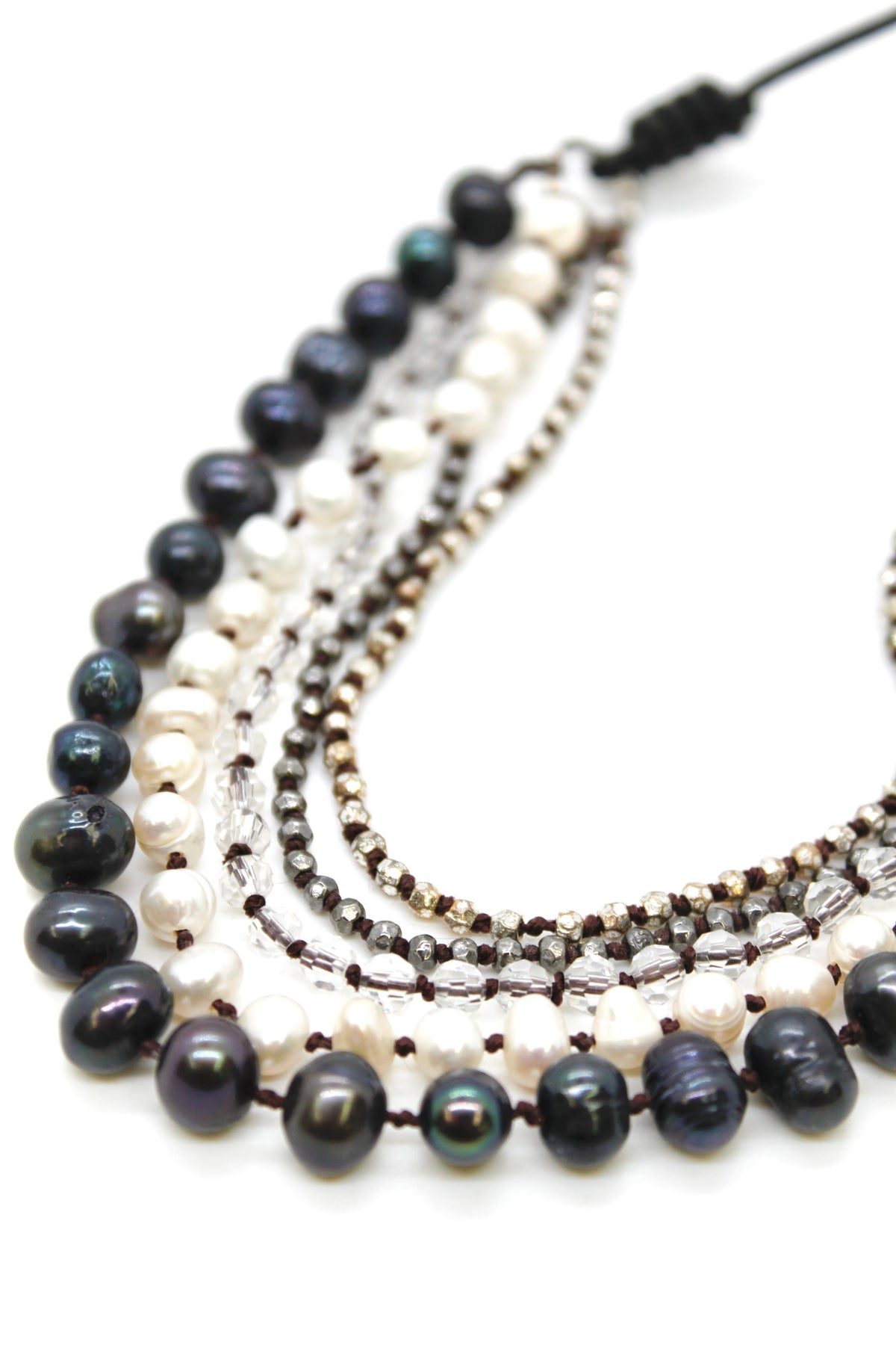 Semi Precious Stone Multi Strand Short Necklace - NLS-Eskimo