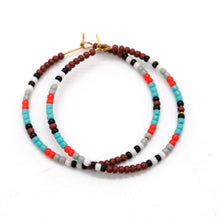 Load image into Gallery viewer, Beaded Hoop Earrings -Seeds Collection-
