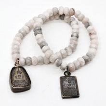 Load image into Gallery viewer, White Lace Agate Buddha Bracelet -Buddha Collection-
