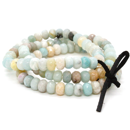 Faceted Amazonite Three Strand Bracelet -Stone Collection- BL-AZ1